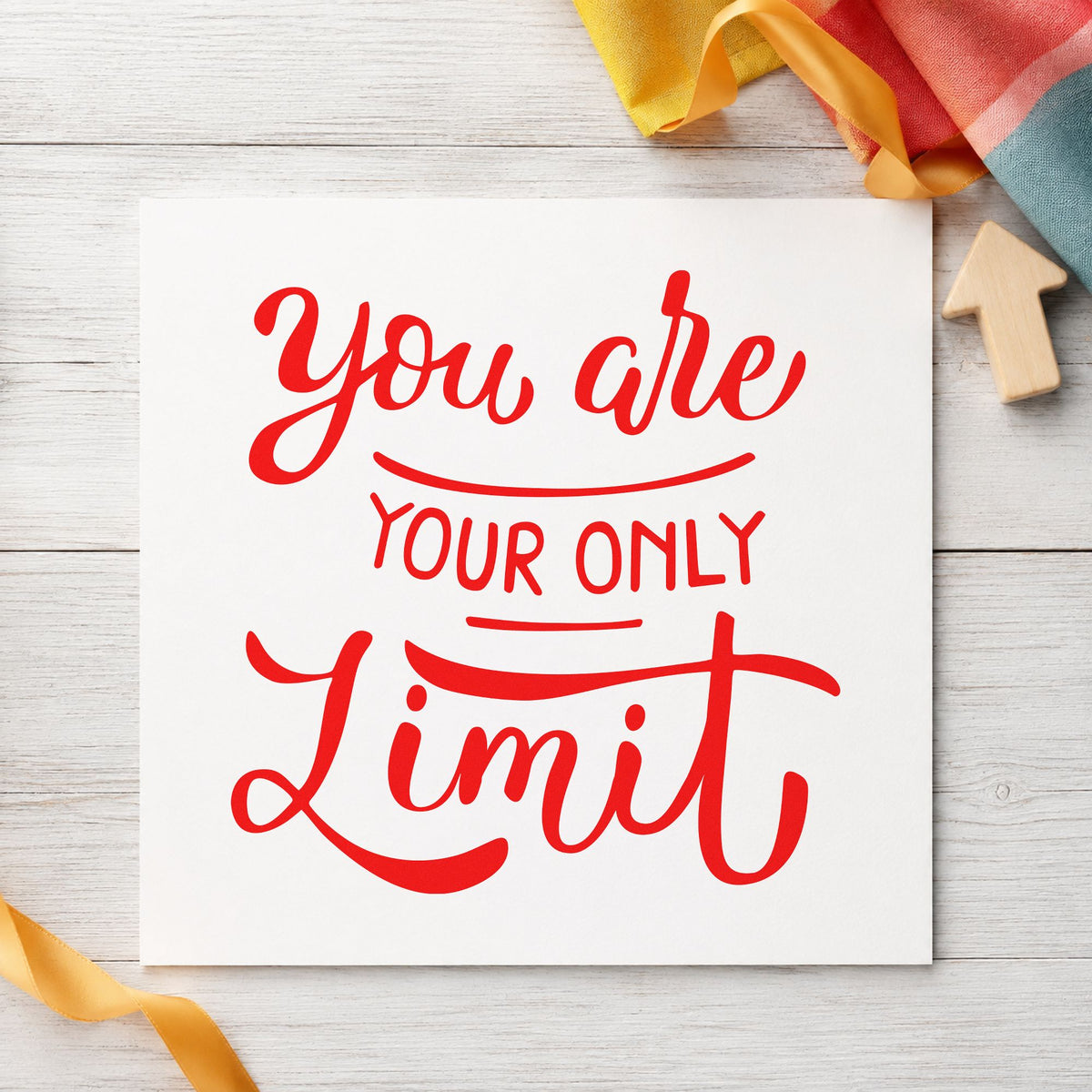 You Are Your Only Limit Lettering PSI Pre-Inked Stamp in use 8