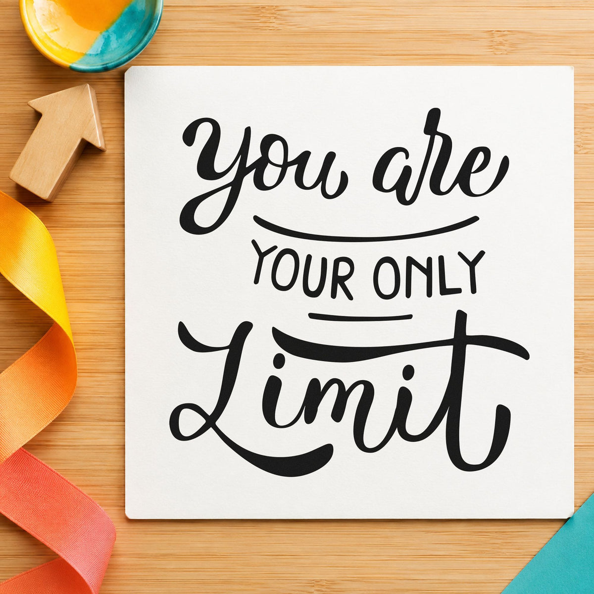 You Are Your Only Limit Lettering PSI Pre-Inked Stamp in use 9
