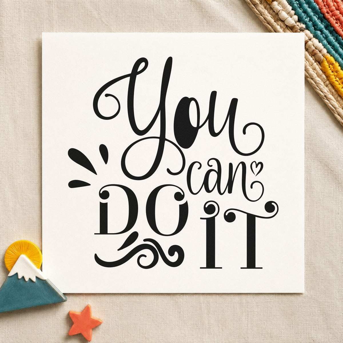 You Can Do It Flourishes With Hearts Stamp – Slim Pre-Inked in use 3
