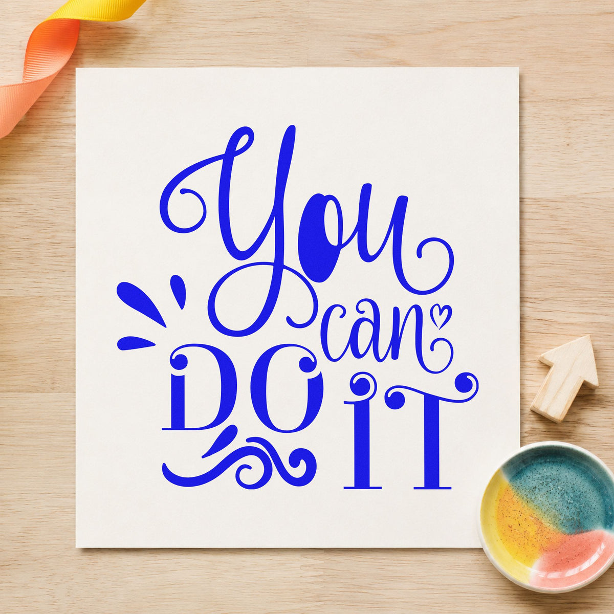 You Can Do It Flourishes With Hearts Stamp – Slim Pre-Inked in use 6