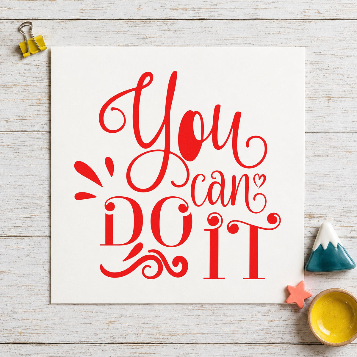 You Can Do It Flourishes With Hearts Stamp – Slim Pre-Inked in use 7