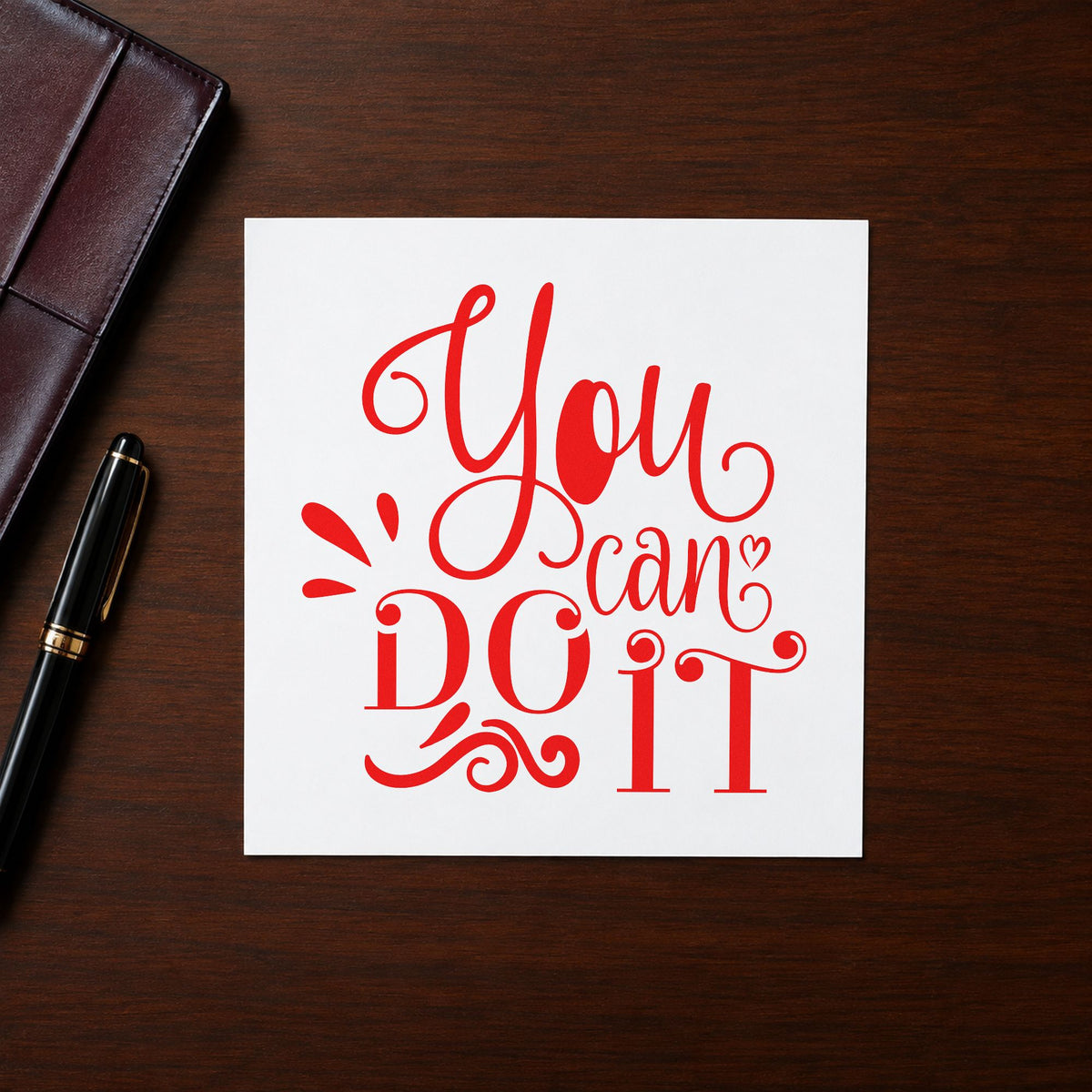 You Can Do It Flourishes With Hearts Stamp – Slim Pre-Inked in use 8
