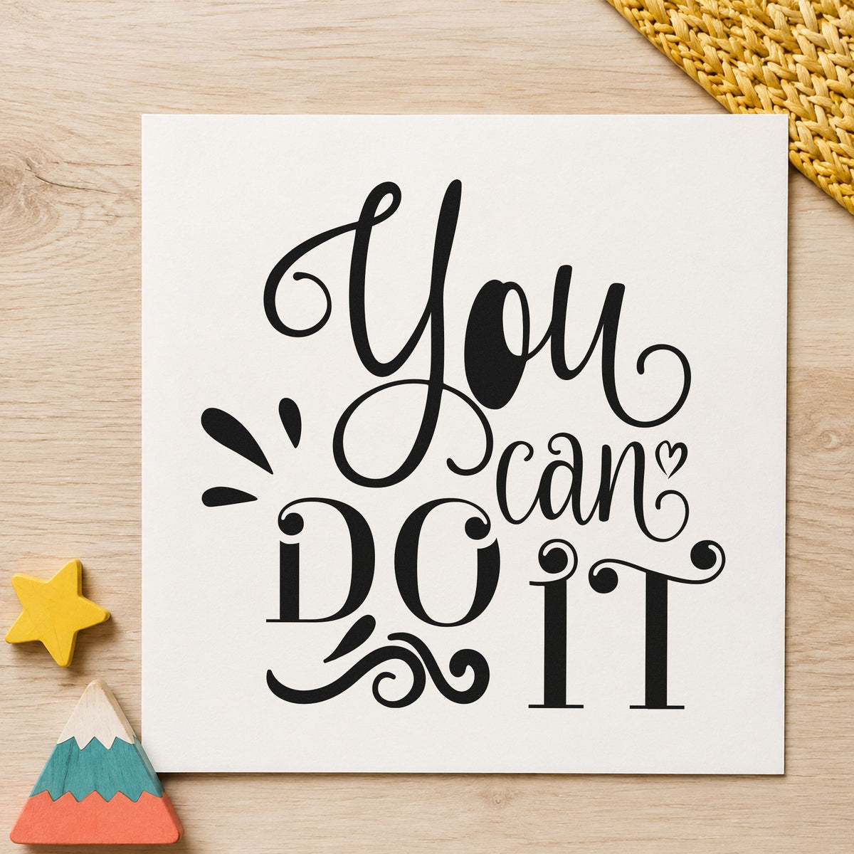 You Can Do It Flourishes With Hearts Stamp – Slim Pre-Inked in use 9