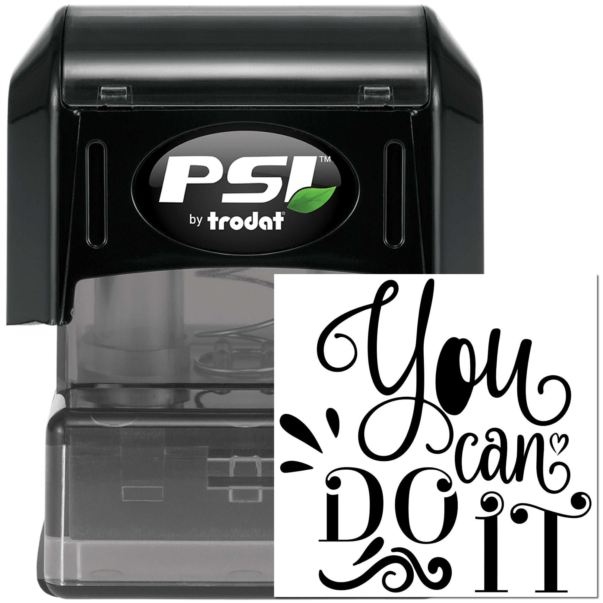 PSI by Trodat self-inking rubber stamp with You Can Do It motivational design for crafts, offices, and teacher use.