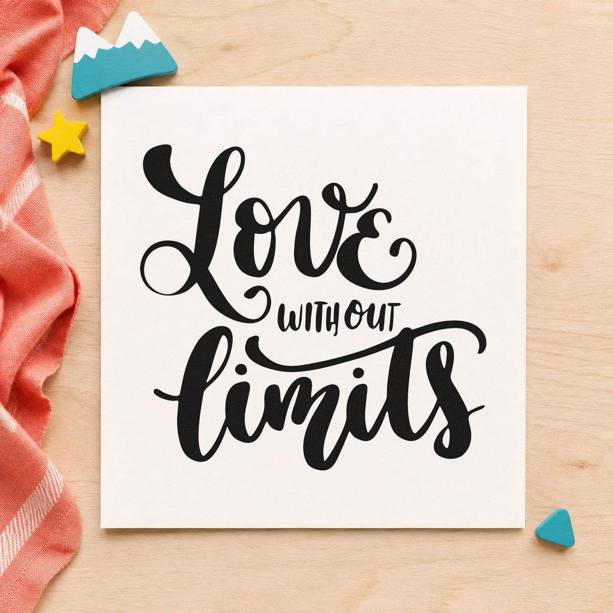 Love Without Limits Script Rubber Stamp – Duo Hand in use 9