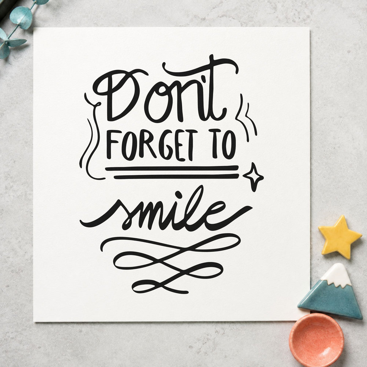 Don't Forget To Smile With Sparkles Stamp – Slim Pre-Inked in use 4