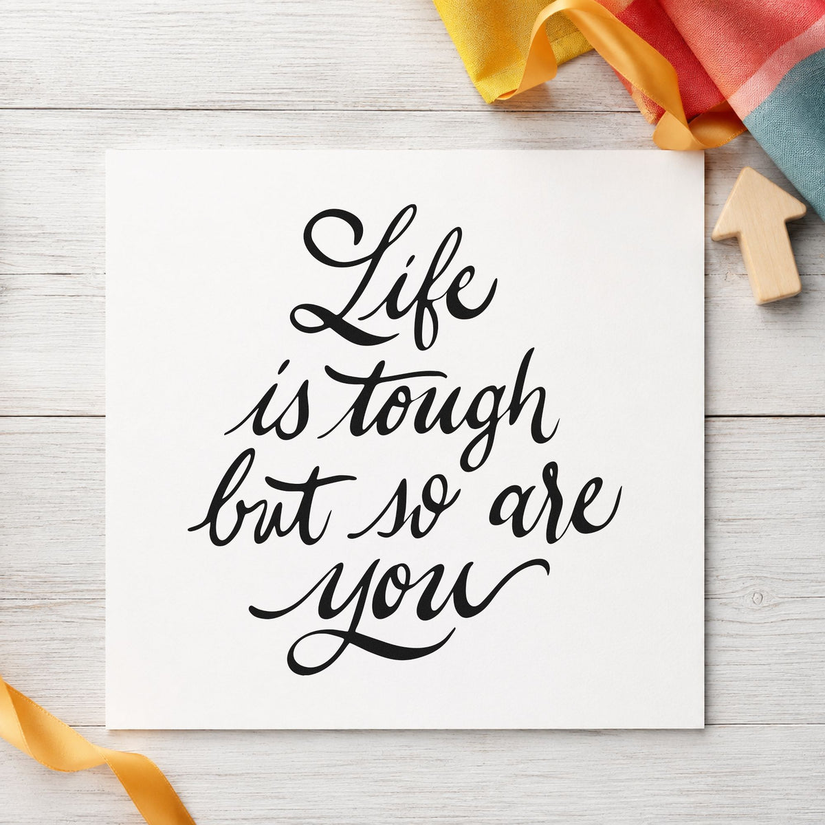 Life Is Tough But So Are You Self-Inking Stamp in use 4