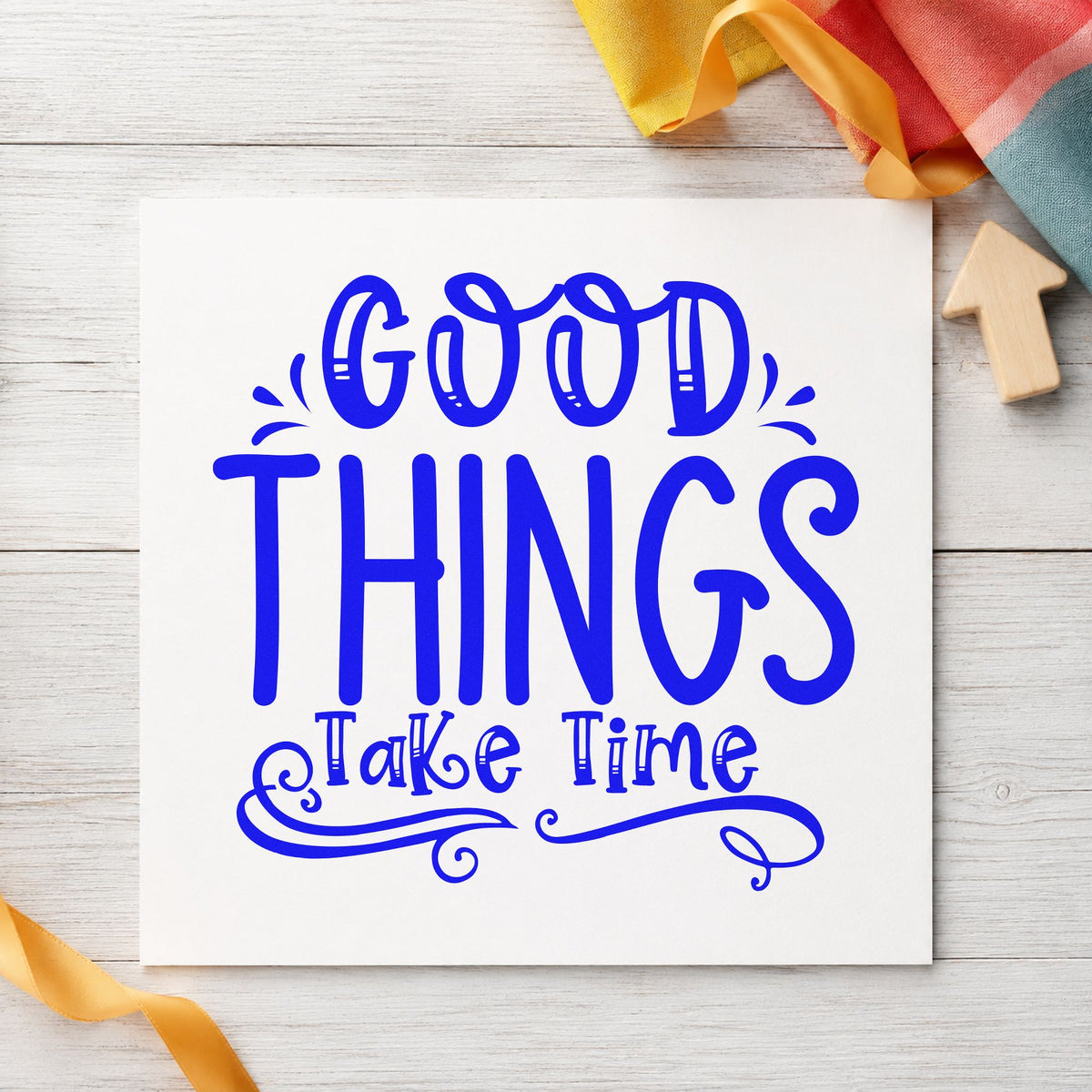 Good Things Take Time Flourishes Pre-Inked Stamp – PSI in use 6