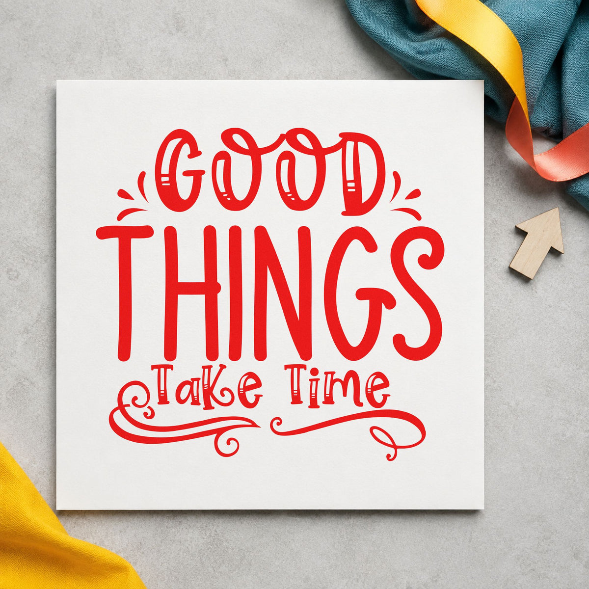Good Things Take Time Flourishes Pre-Inked Stamp – PSI in use 8