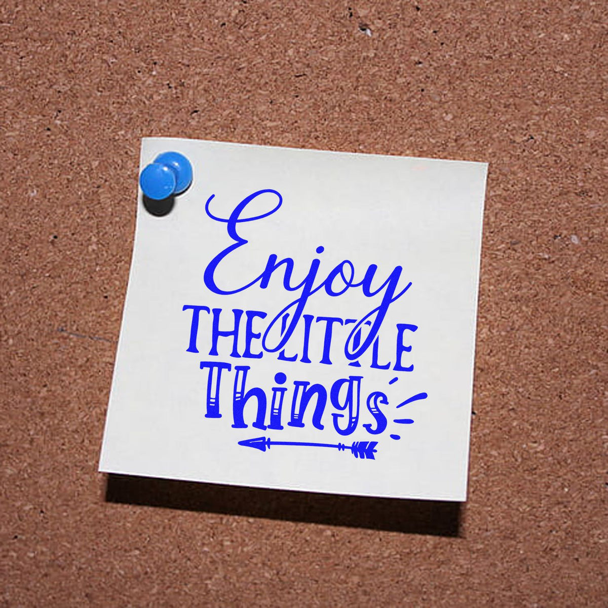 Inspirational Enjoy the Little Things rubber stamp design for handmade cards, journaling, and stationery crafts.