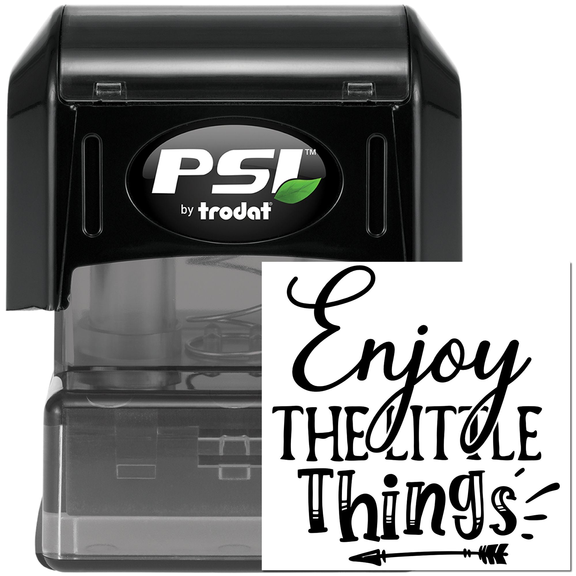 PSI by Trodat self-inking rubber stamp with Enjoy the Little Things motivational imprint preview