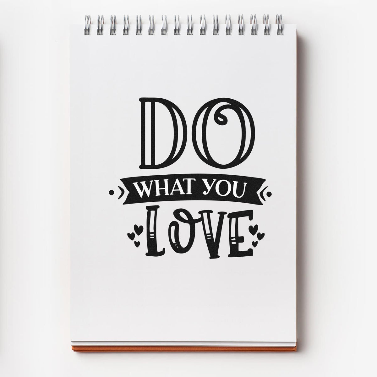 Do What You Love rubber stamp design for motivational stationery, ideal for custom crafts, journaling, and handmade cards.