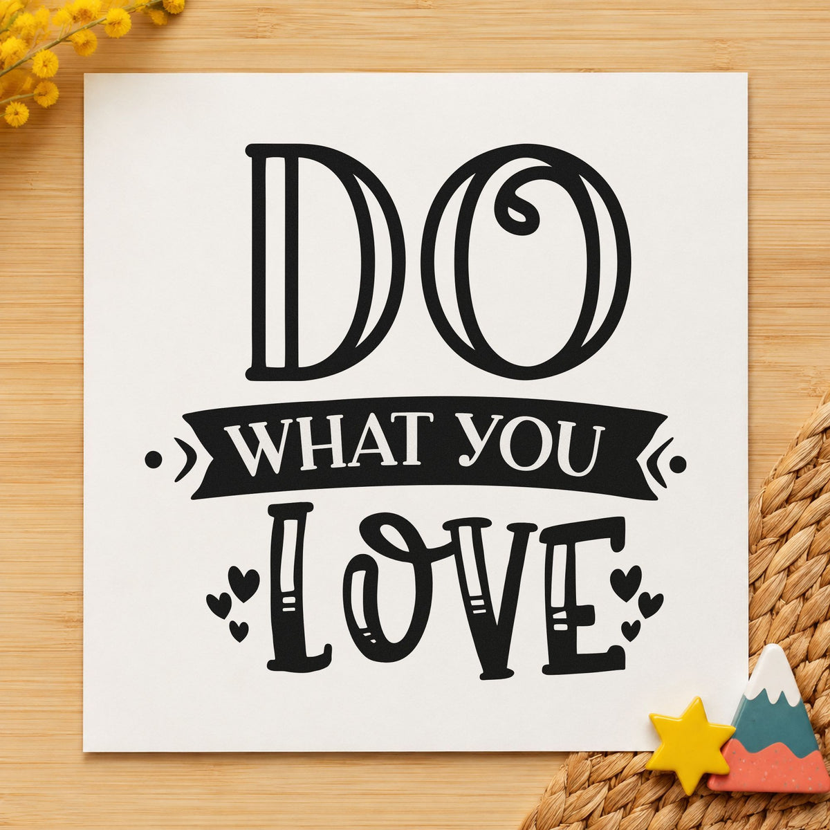 Do What You Love With Hearts Pre-Inked Stamp – Slim in use 4