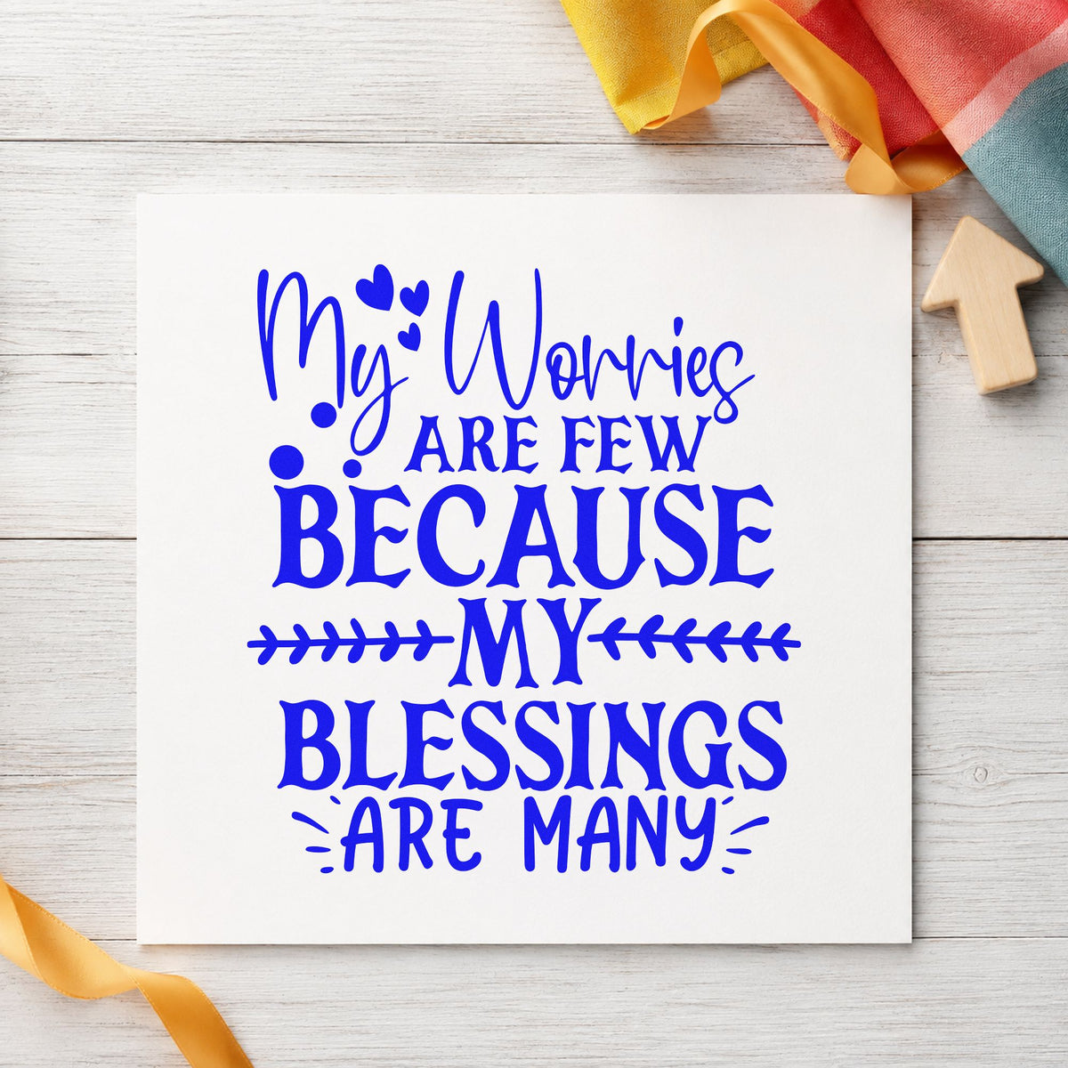 Duo Hand My Worries Are Few Because My Blessings Are Many Rubber Stamp in use 5