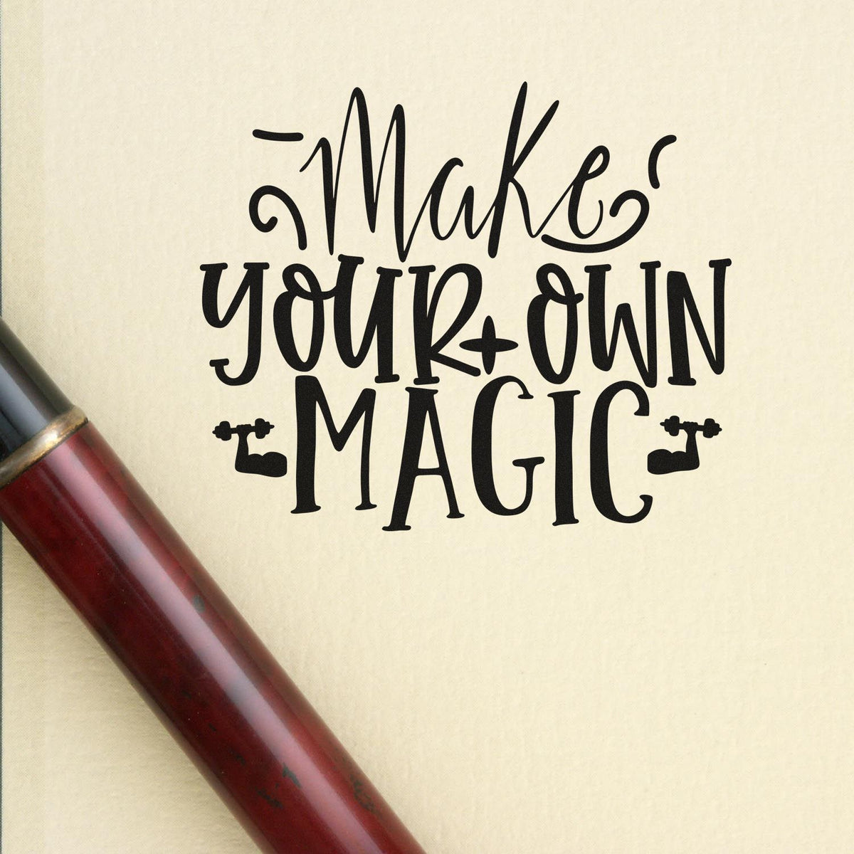 Make Your Own Magic rubber stamp for DIY crafting, personalized stationery, and creative gift wrapping.