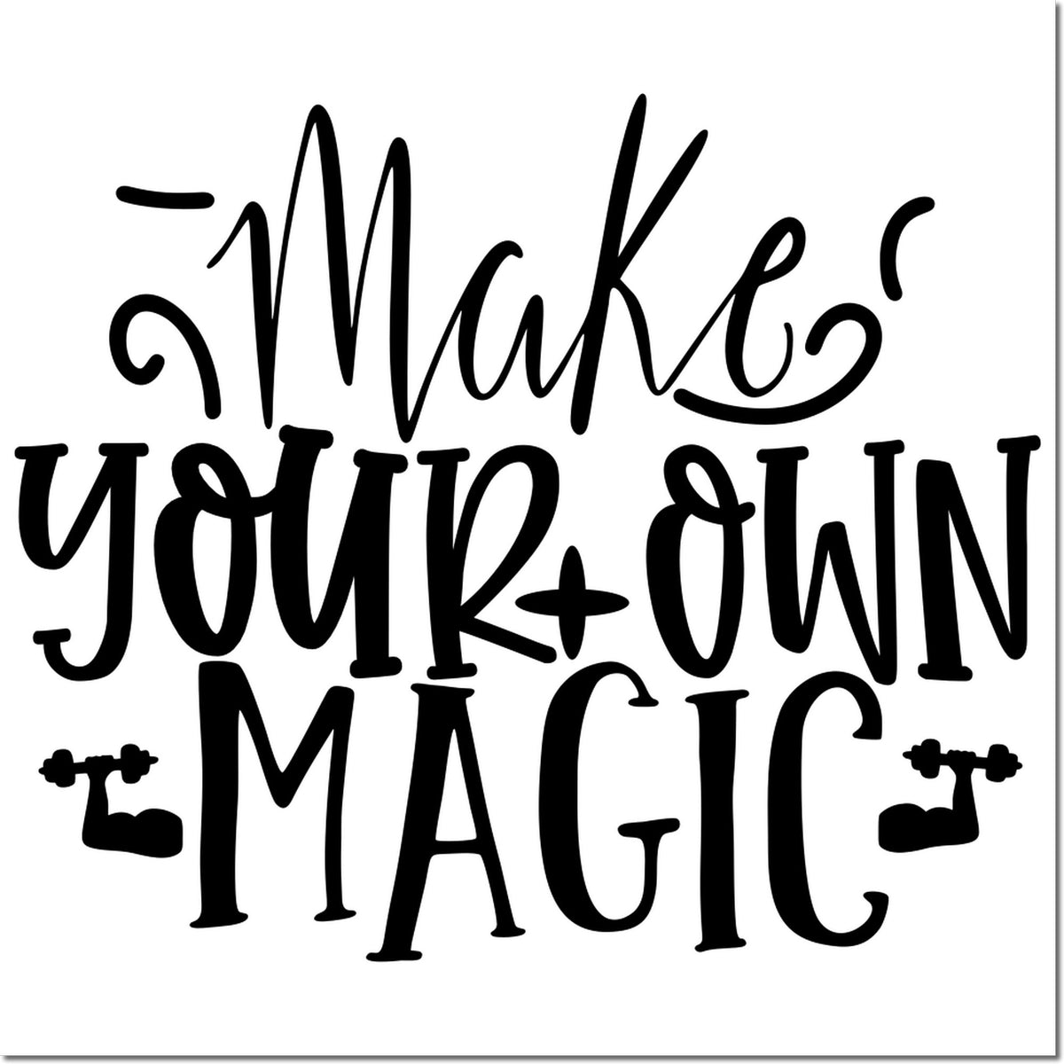 Make Your Own Magic rubber stamp design for DIY crafts, scrapbook pages, and handmade gift packaging.