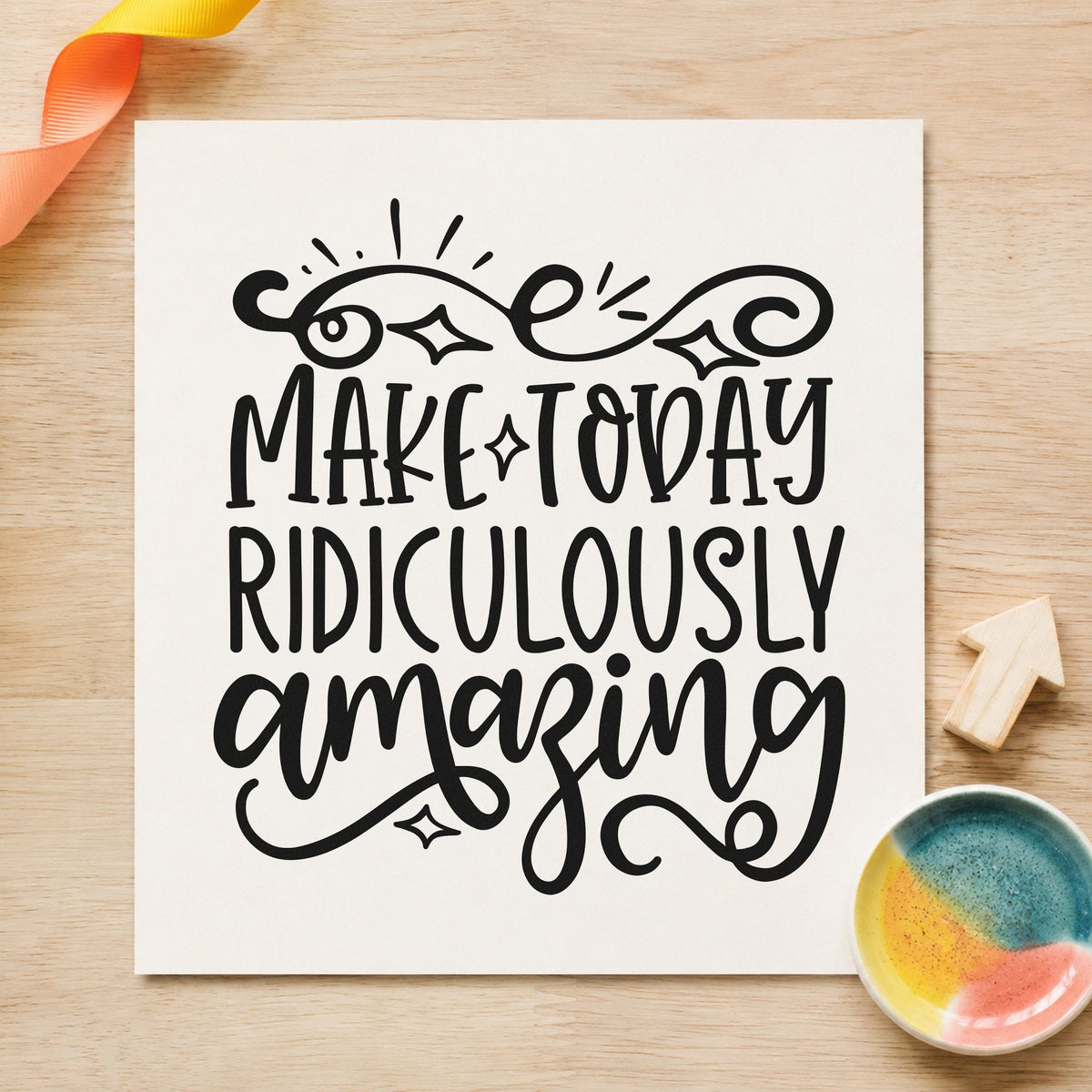 Make Today Ridiculously Amazing Self-Inking Stamp in use 3