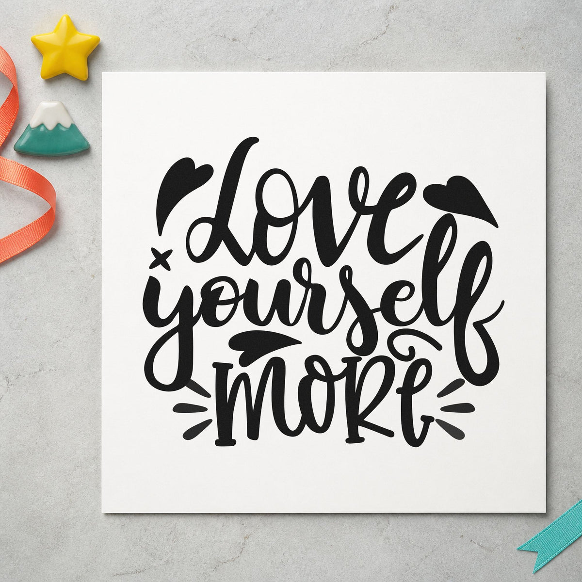 Pre-Inked Love Yourself More Stamp – PSI in use 3
