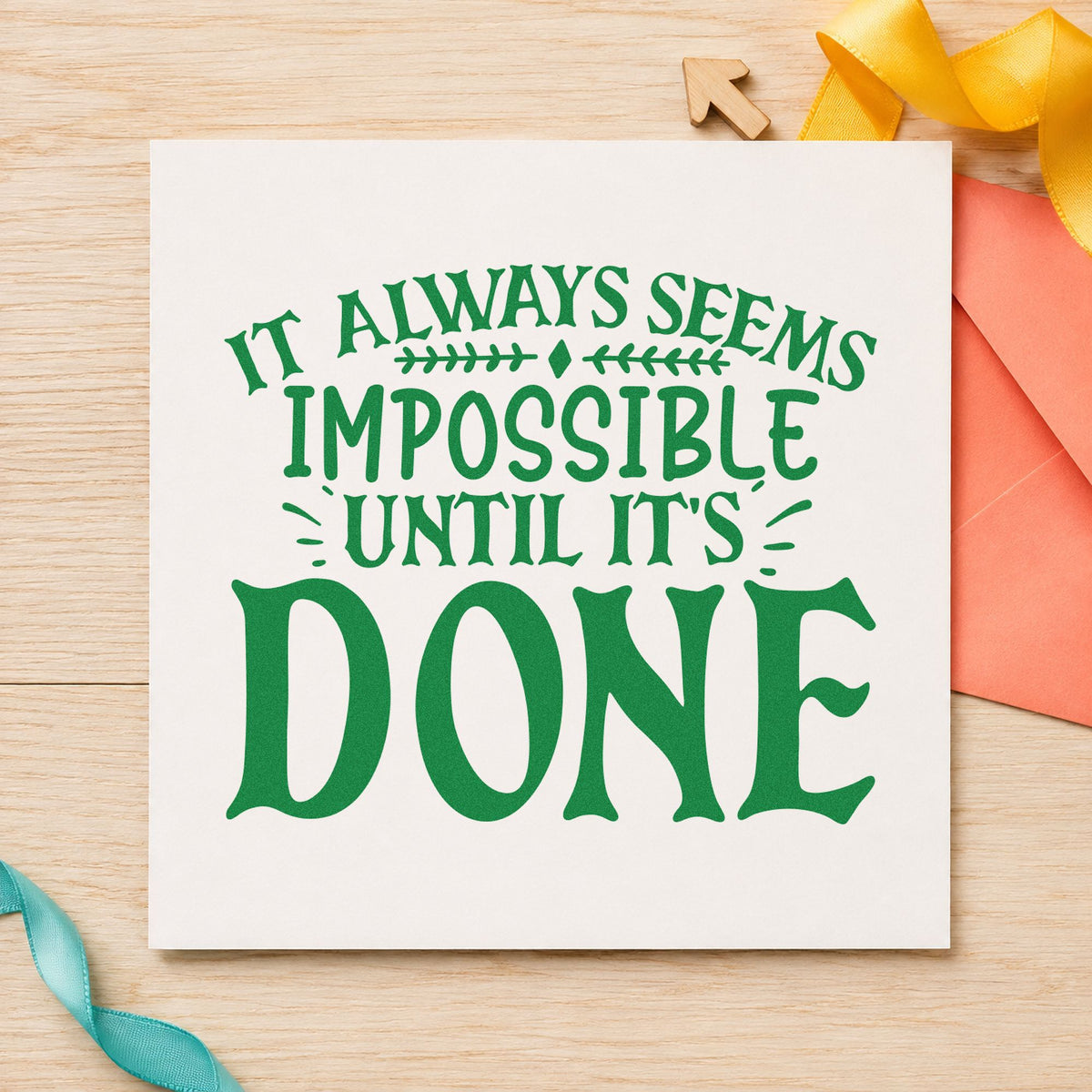 Impossible Until It's Done Rubber Stamp – Duo Hand in use 10