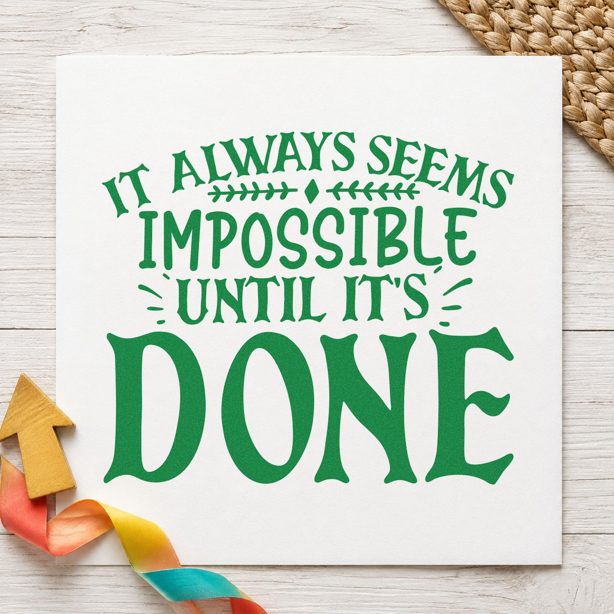 Impossible Until It's Done Self-Inking Stamp in use 8
