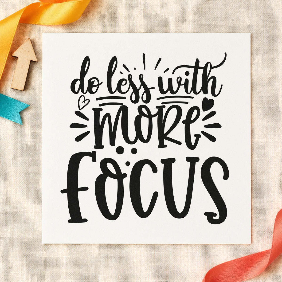 Do Less With More Focus With Hearts Pre-Inked Stamp – Slim in use 4