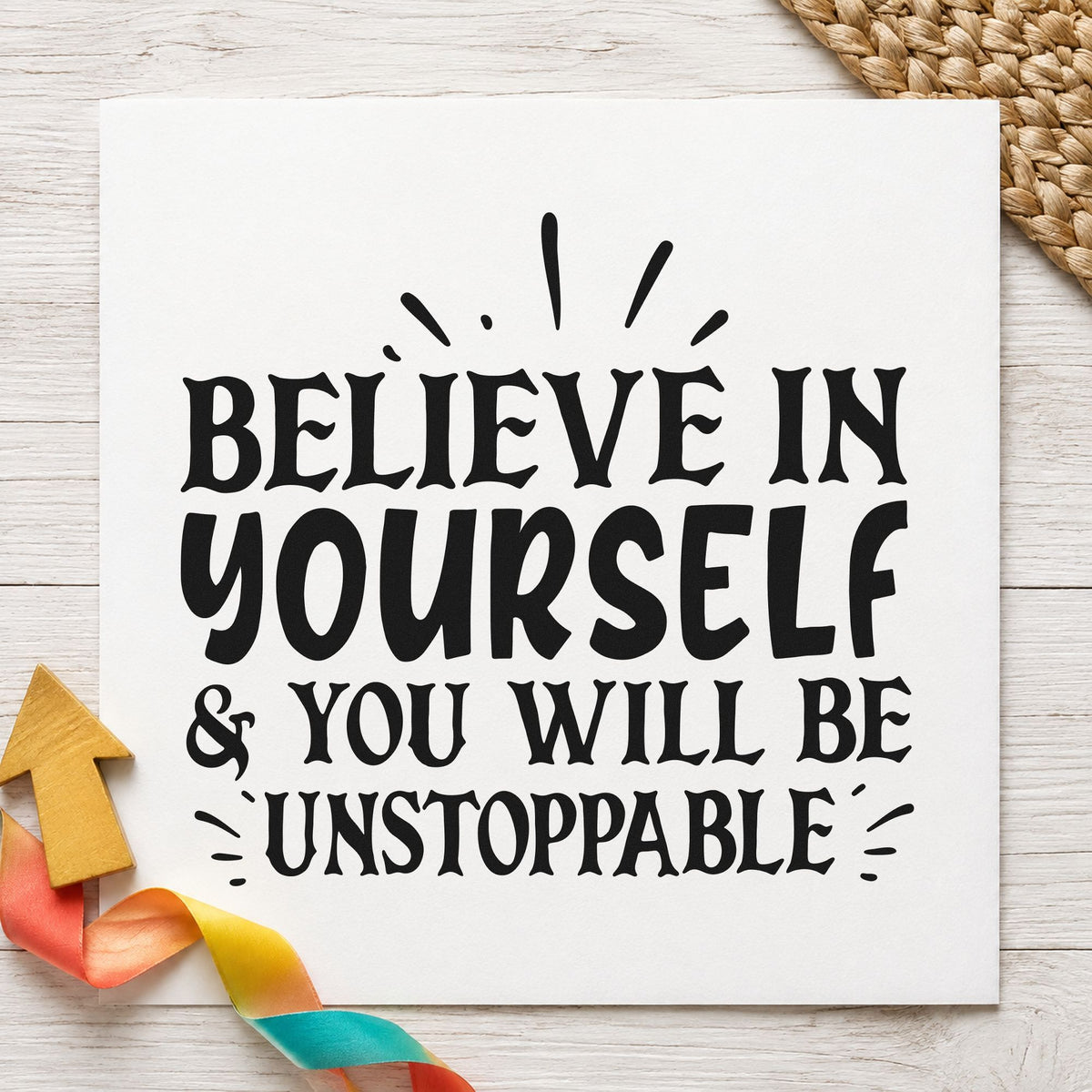 Believe Yourself Be Unstoppable PSI Pre-Inked Stamp in use 10