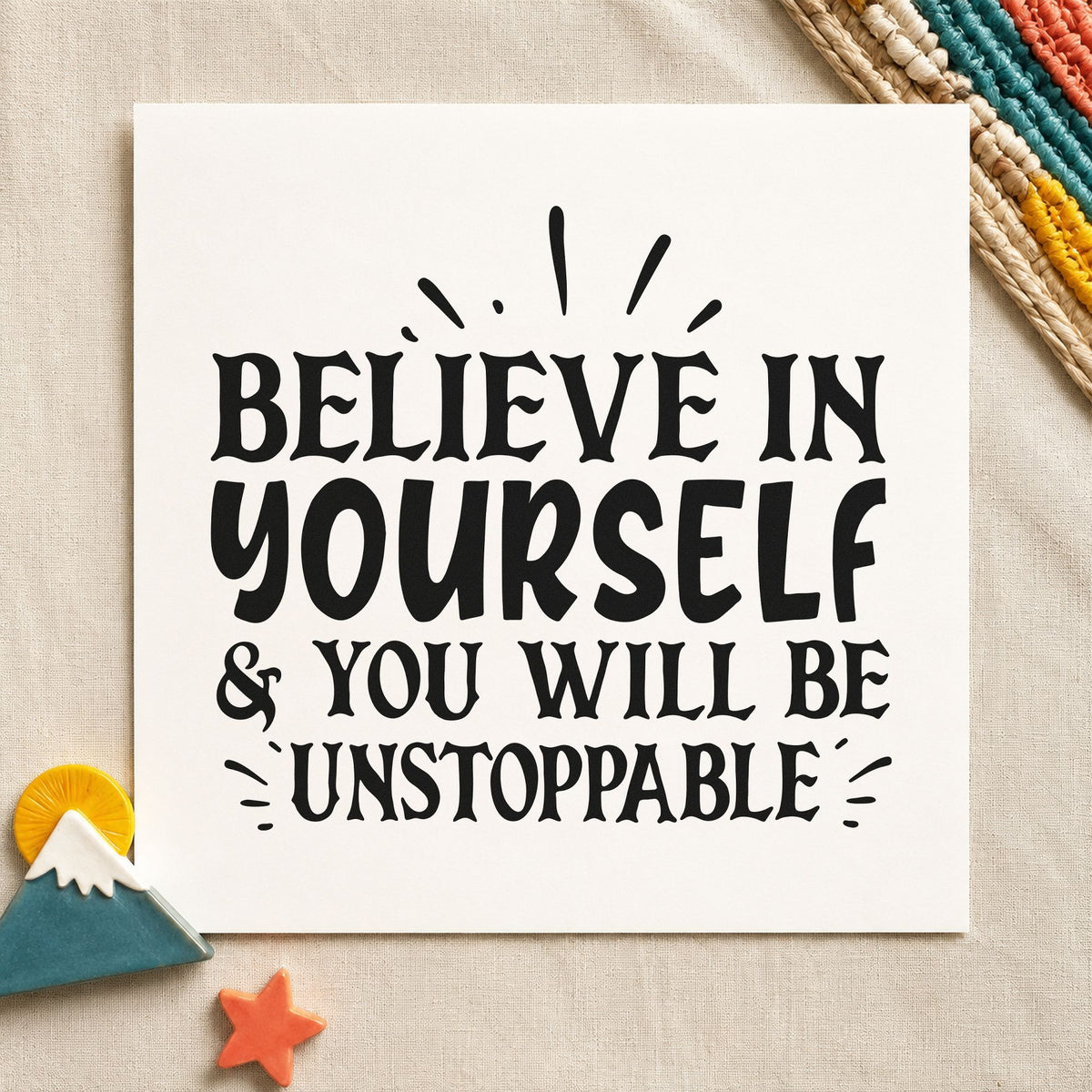 Believe Yourself Be Unstoppable PSI Pre-Inked Stamp in use 3