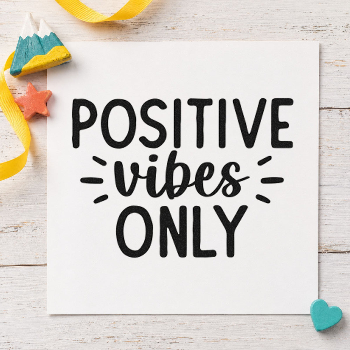 Positive Vibes Only Rays Lettering Stamp – Self-Inking in use 10