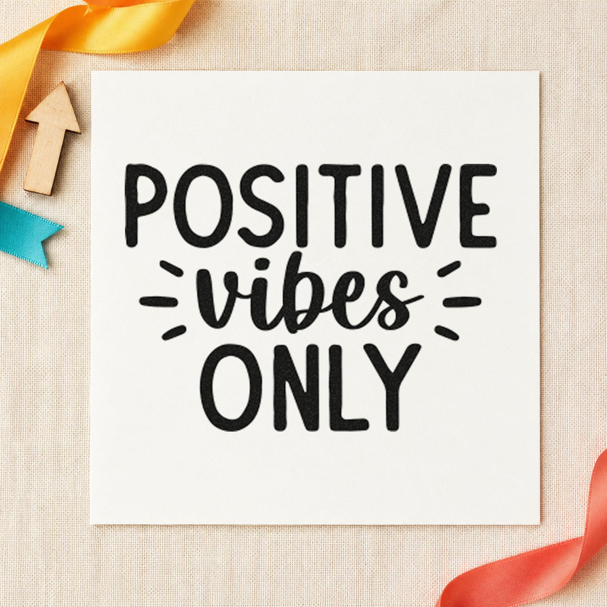 Positive Vibes Only Rays Lettering Stamp – Self-Inking in use 3