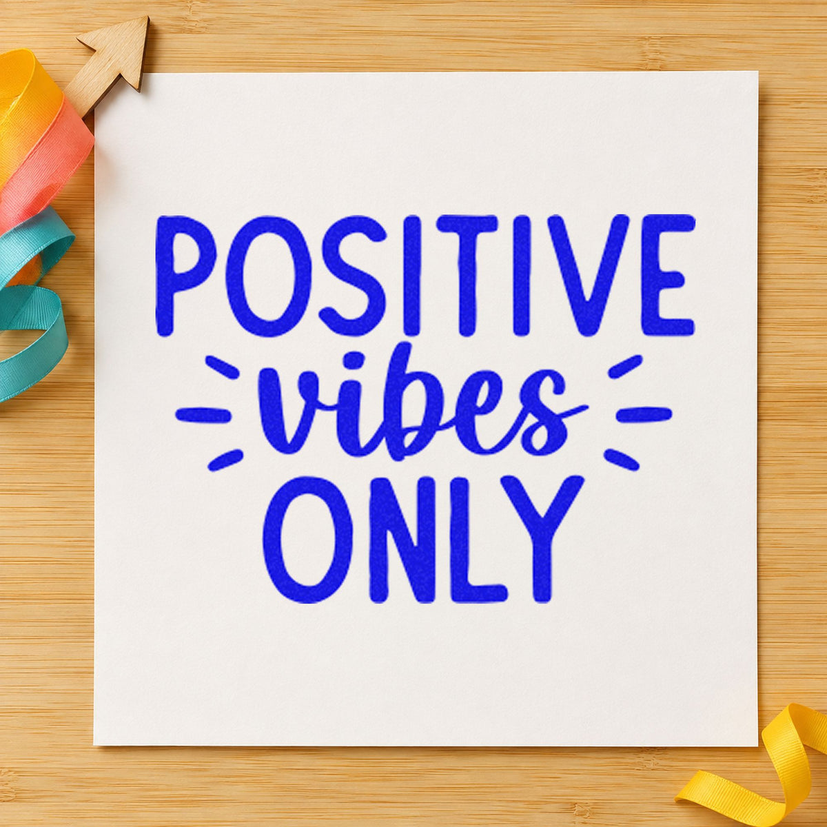 Positive Vibes Only Rays Lettering Stamp – Self-Inking in use 5