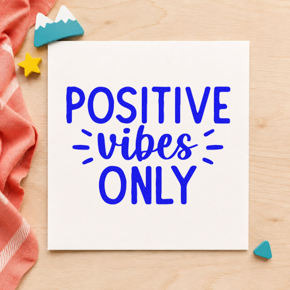 Positive Vibes Only Rays Lettering Stamp – Self-Inking in use 6
