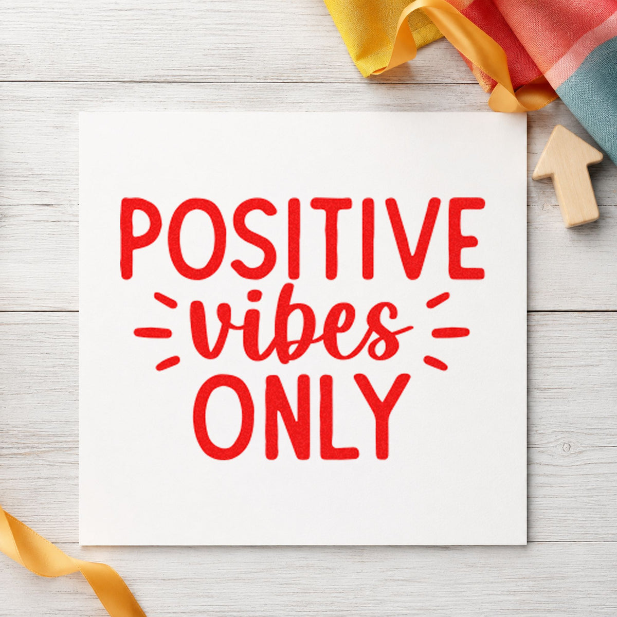 Positive Vibes Only Rays Lettering Stamp – Self-Inking in use 7