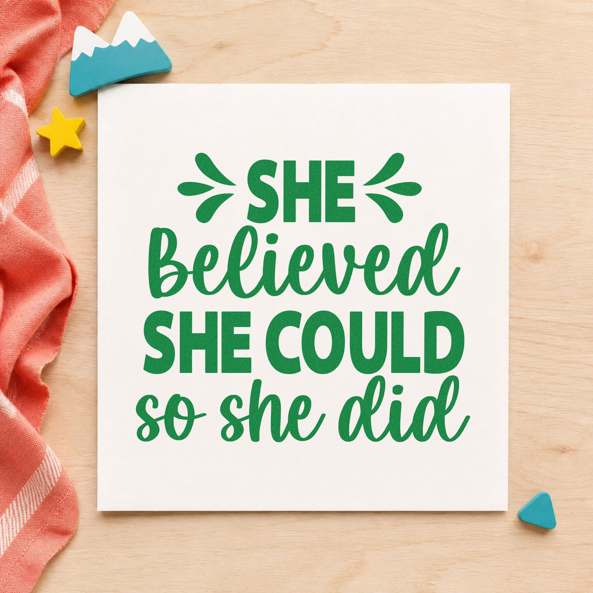 She Believed She Could So She Did Stamp – Self-Inking in use 8