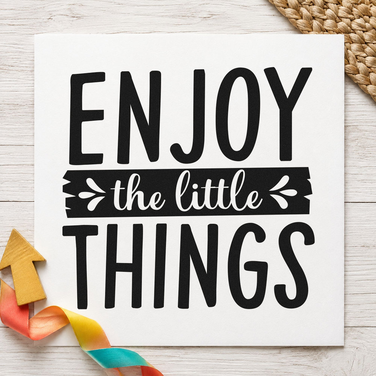 Enjoy The Little Things Leaf Accents Stamp – Self-Inking in use 3