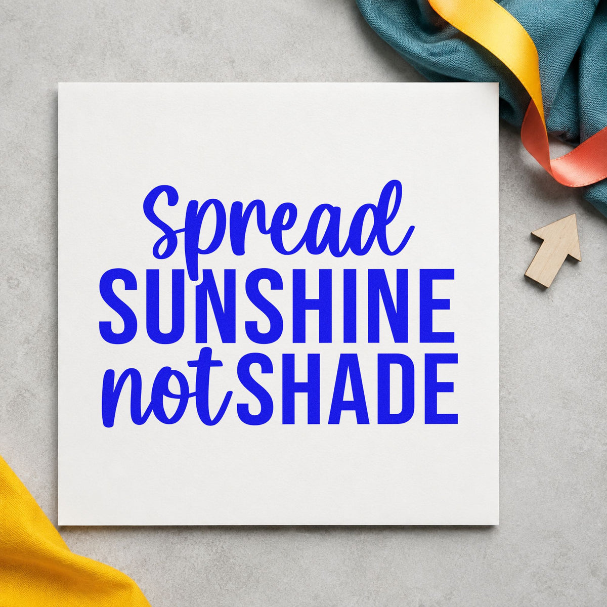 Spread Sunshine Not Shade Rubber Stamp – Duo Hand in use 5
