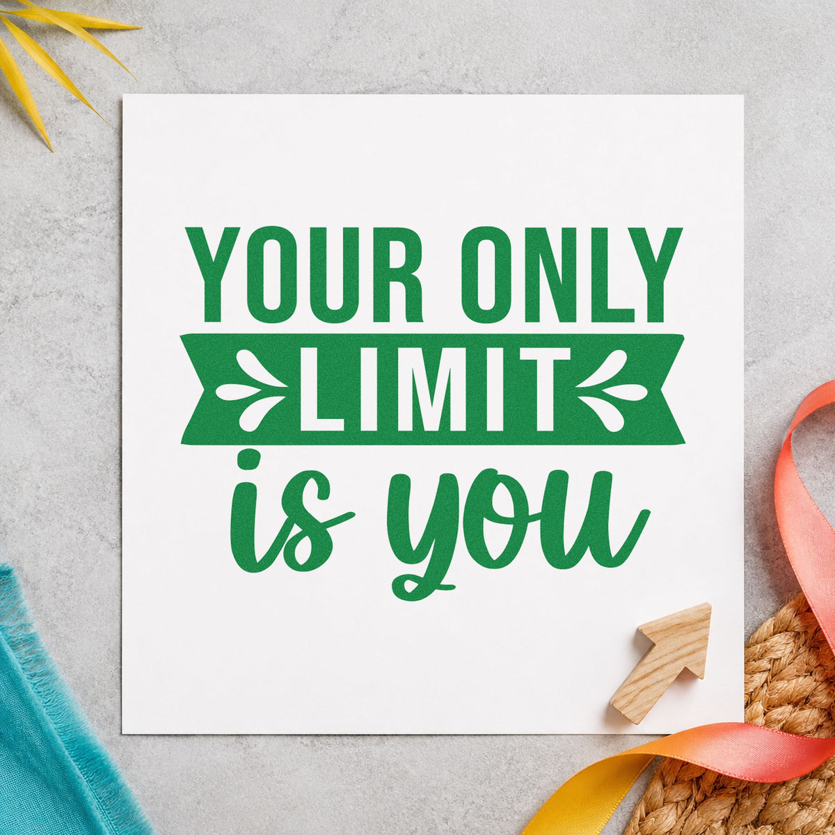 PSI Pre-Inked Your Only Limit Is You Leaf Accents Stamp in use 10