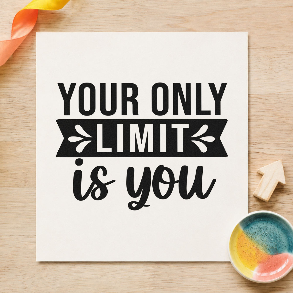 PSI Pre-Inked Your Only Limit Is You Leaf Accents Stamp in use 4