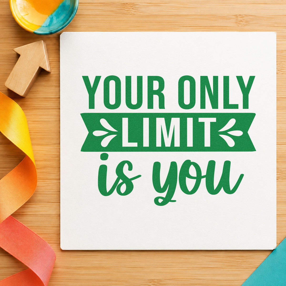 Your Only Limit Is You Leaf Accents Stamp – Self-Inking in use 8