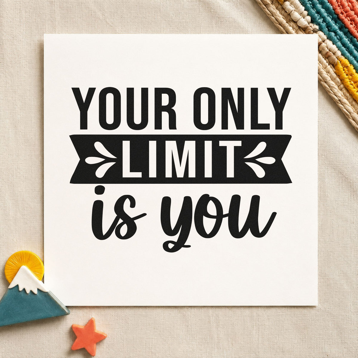 PSI Pre-Inked Your Only Limit Is You Leaf Accents Stamp in use 9