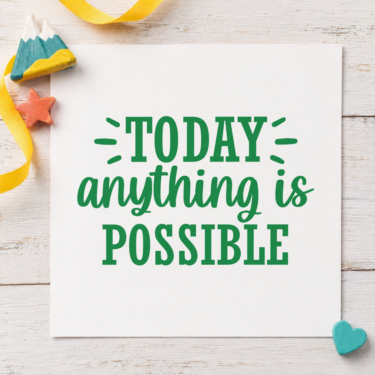Today Anything Is Possible Rubber Stamp – Duo Hand in use 10