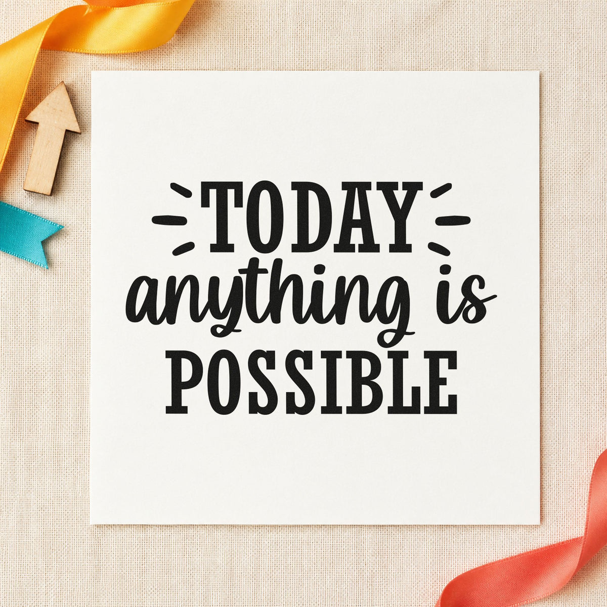 Today Anything Is Possible Rubber Stamp – Duo Hand in use 3