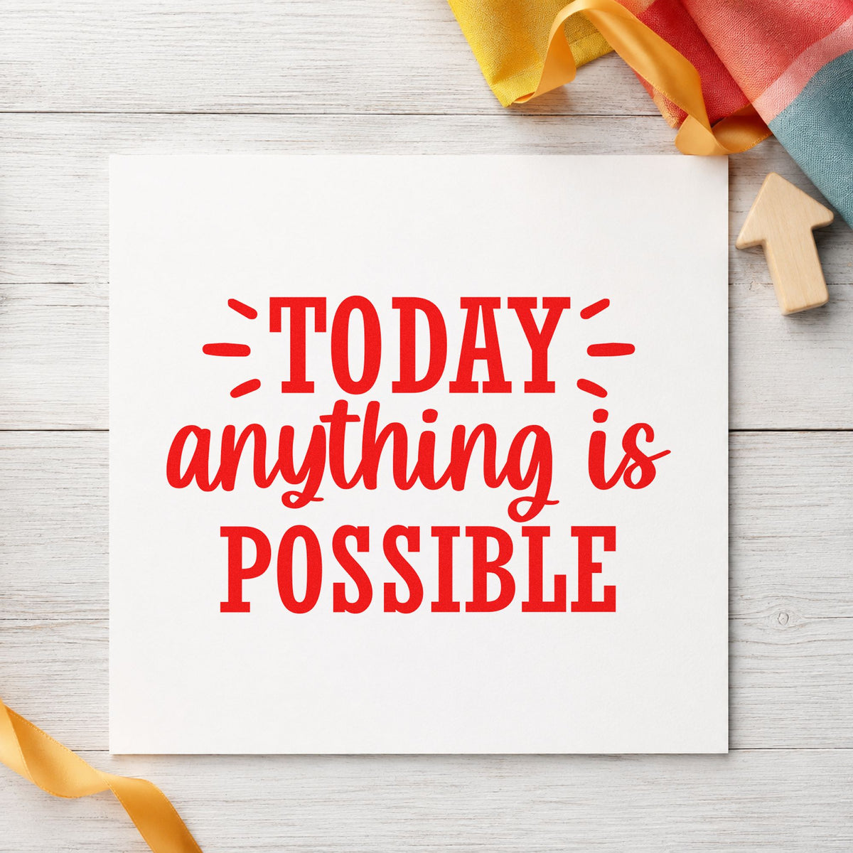 Today Anything Is Possible Rubber Stamp – Duo Hand in use 7