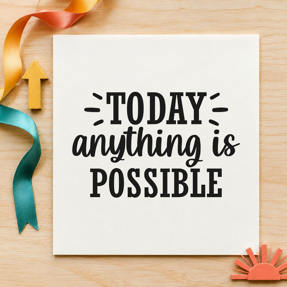 Today Anything Is Possible Rubber Stamp – Duo Hand in use 9