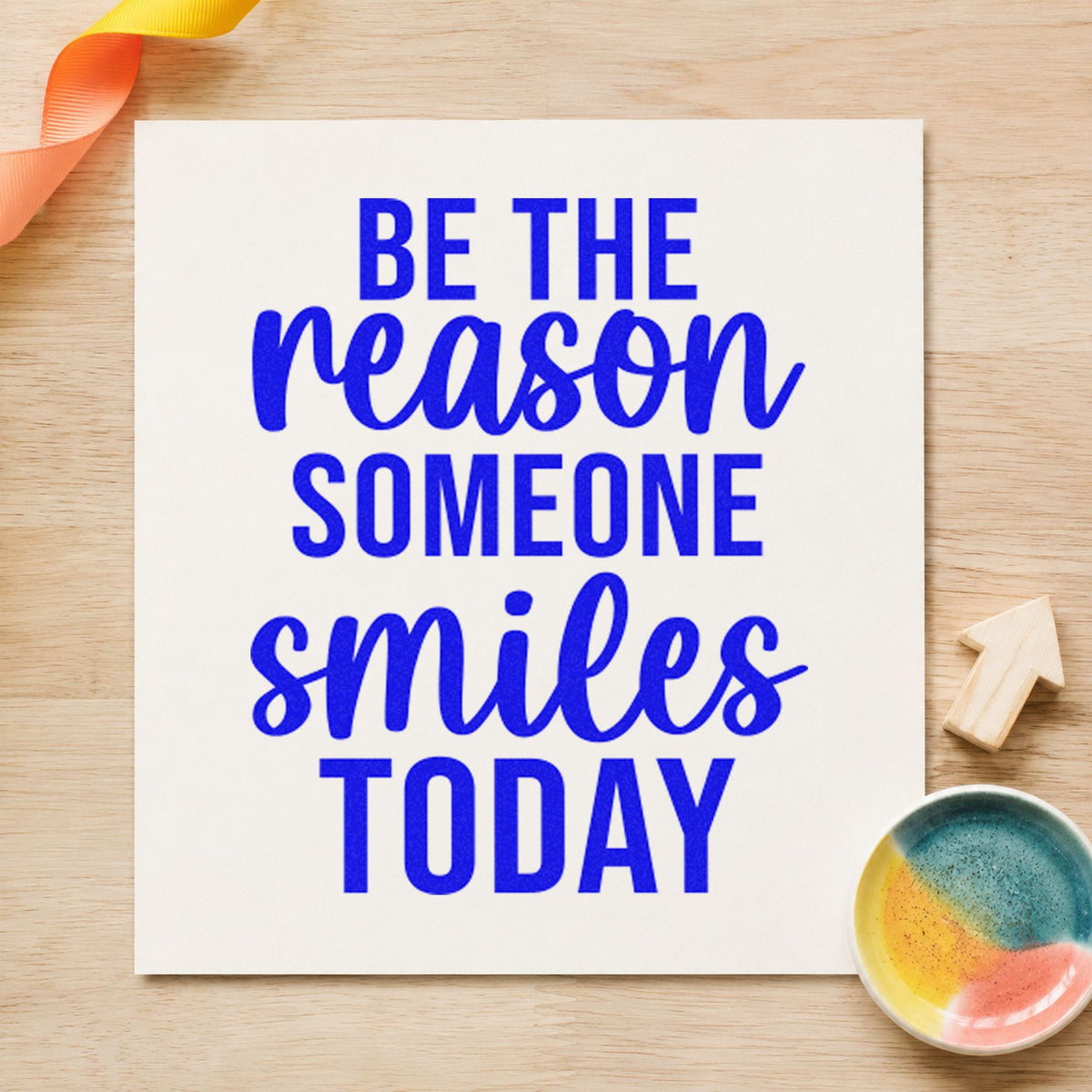Be The Reason Someone Smiles Today Stamp – Duo Hand in use 5