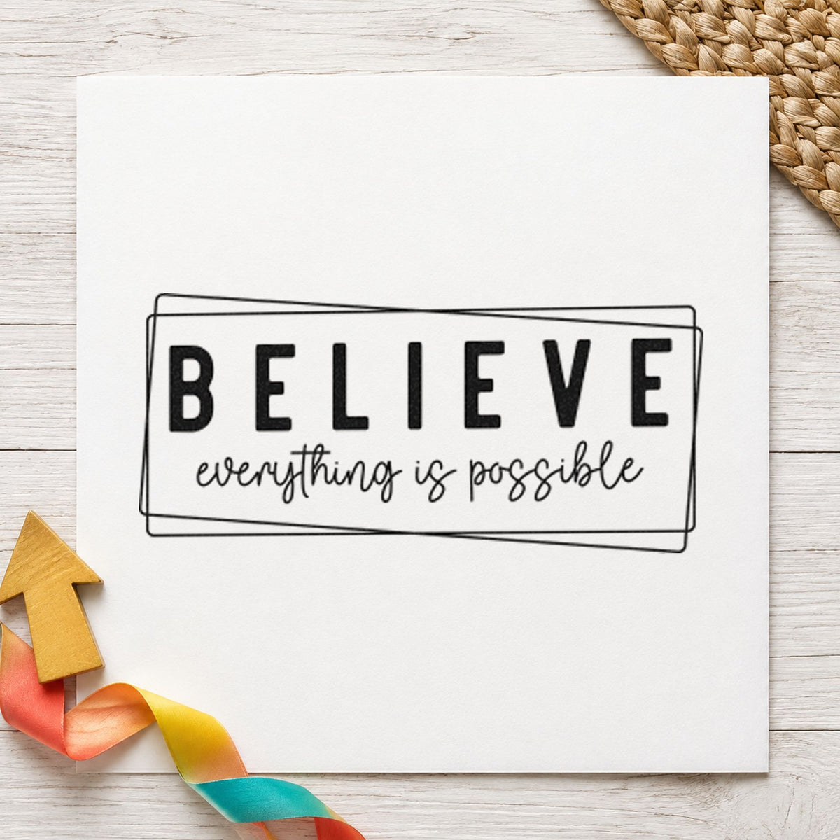 Believe Everything Is Possible Frame Hand Stamp – Duo in use 10