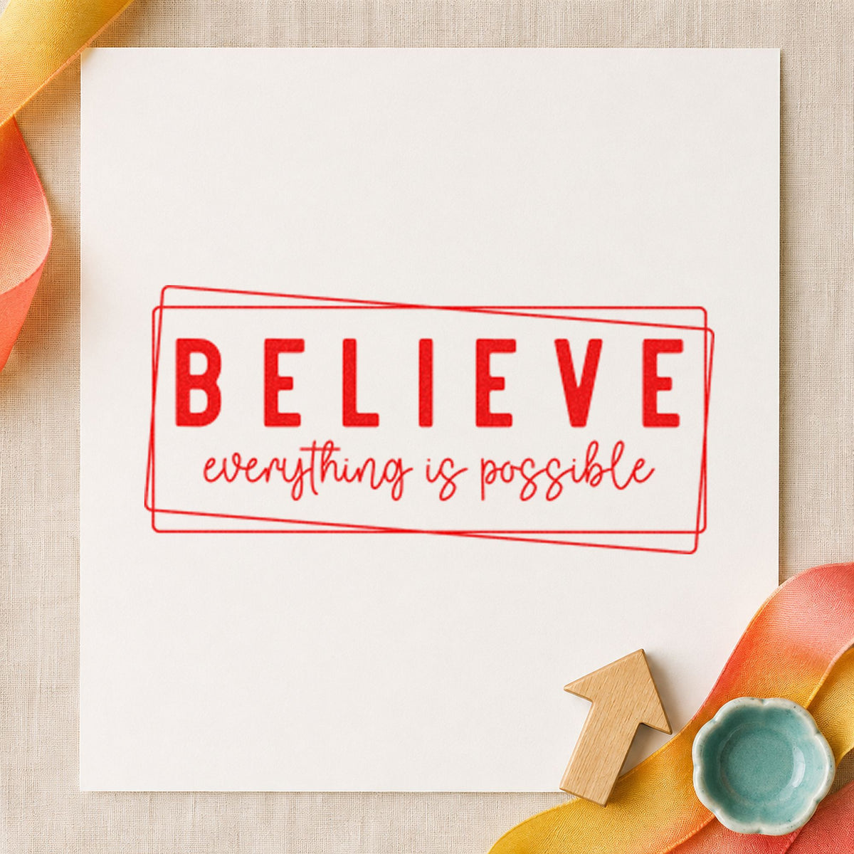 Believe Everything Is Possible Frame Hand Stamp – Duo in use 8