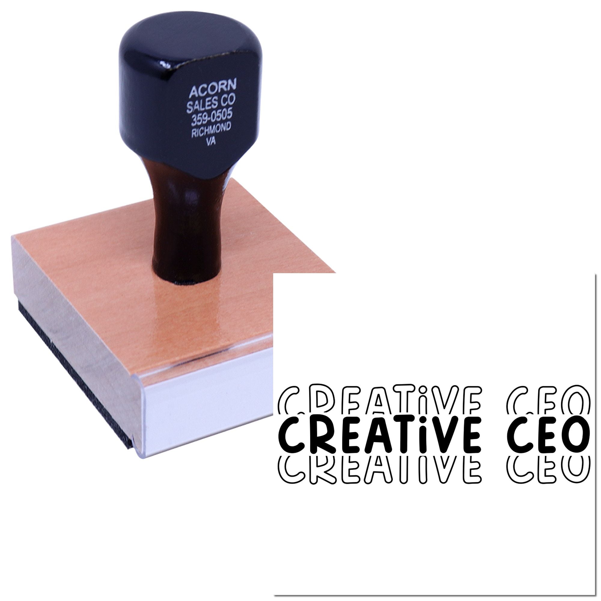 Custom business rubber stamp with personalized logo for office branding, document marking, and stationery use.