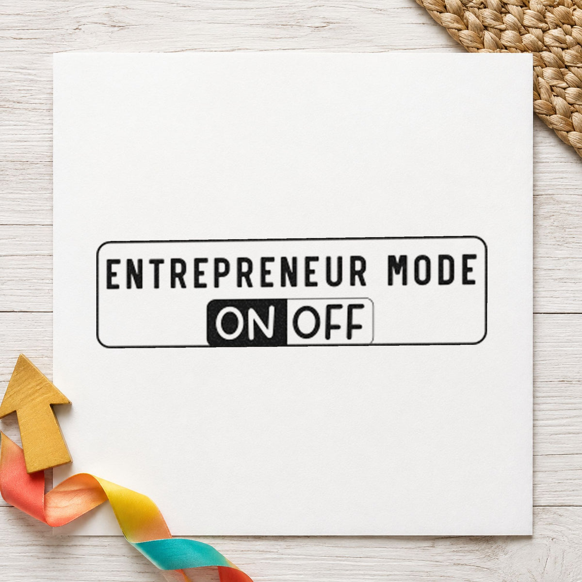 Entrepreneur Mode On Off Frame Accent Pre-Inked Stamp – Slim in use 4