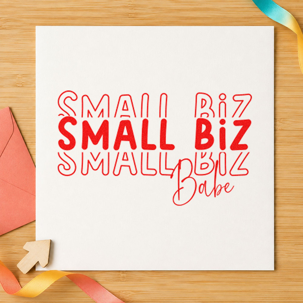 Small Biz Babe Repeated Rubber Stamp – Duo Hand in use 7