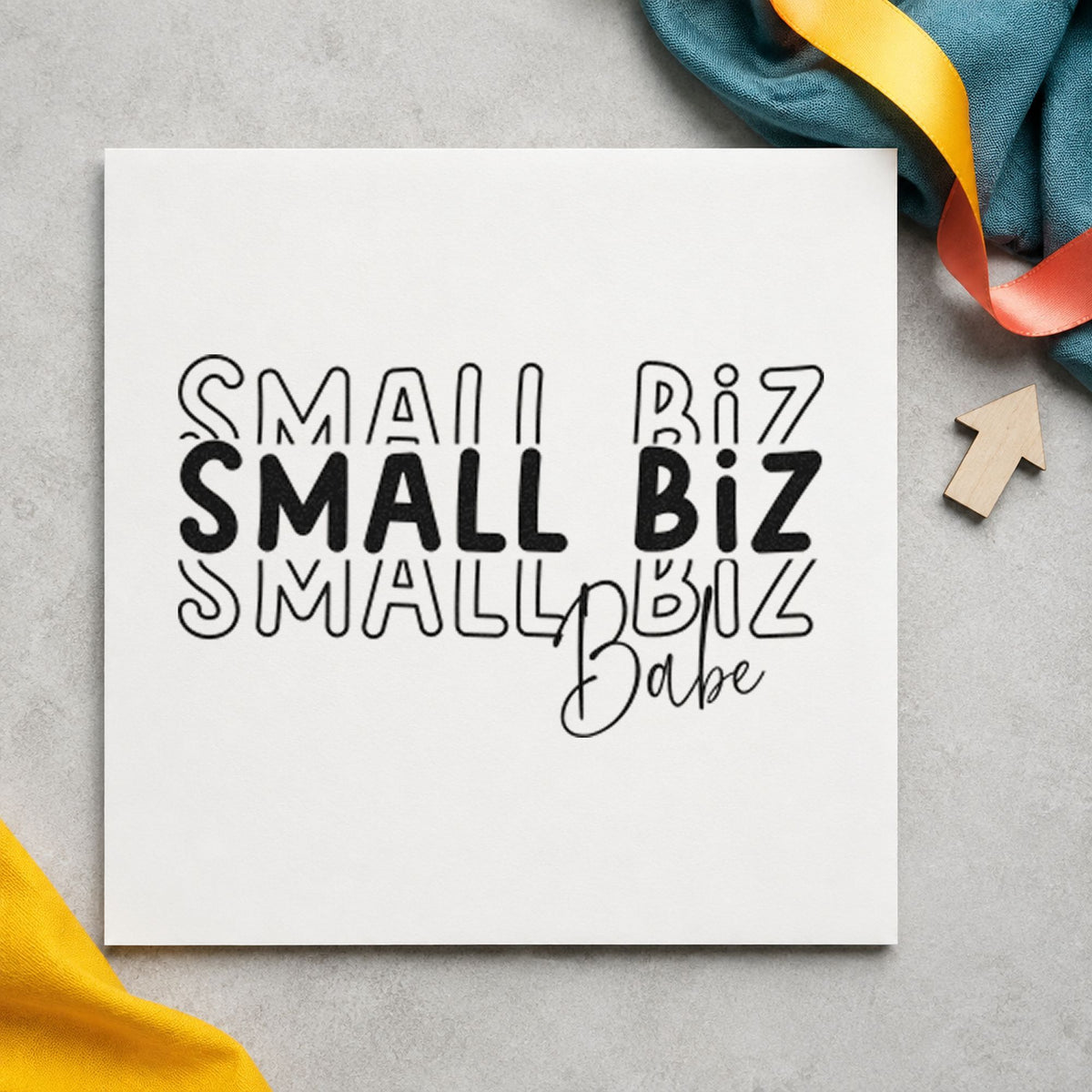Small Biz Babe Repeated Rubber Stamp – Duo Hand in use 9